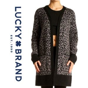 Lucky Brand Leopard Print Long Cardigan Sweater Women’s SP PRICE FIRM